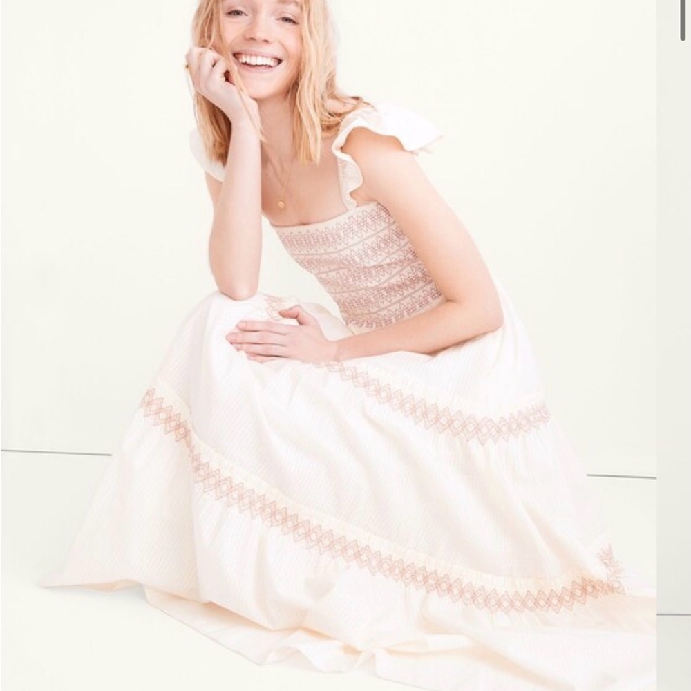 Madewell Lucie Smocked tiered Midi